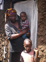 Kiberan lady and two of her six kids
