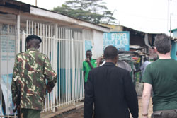 Being escorted around Kibera